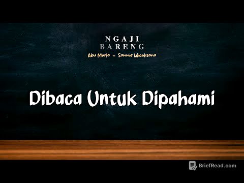#Eps1 | Al-Quran Dibaca Untuk Dipahami Lalu Menjadi Petunjuk
