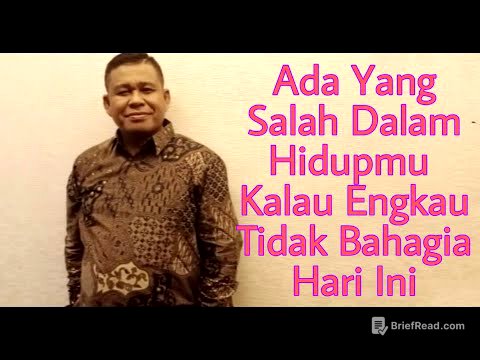 ADA YANG SALAH DALAM HIDUPMU KALAU ENGKAU TIDAK BAHAGIA   - PETER GUNTUR
