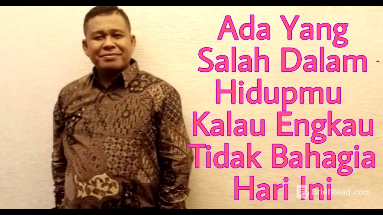 ADA YANG SALAH DALAM HIDUPMU KALAU ENGKAU TIDAK BAHAGIA   - PETER GUNTUR