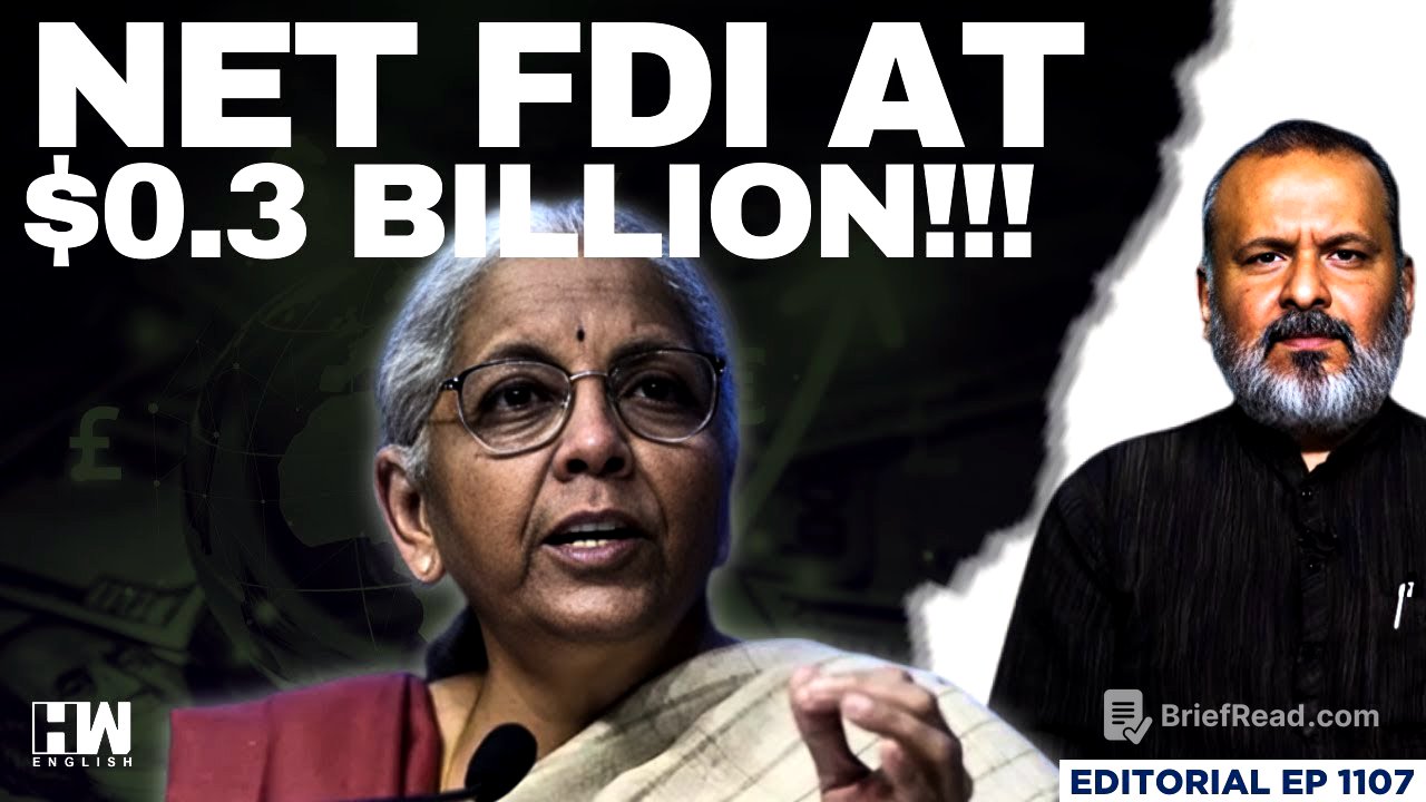 "What Is Holding The Investors Back?": Nirmala Sitharaman | Editorial With Sujit Nair | FDI | India
