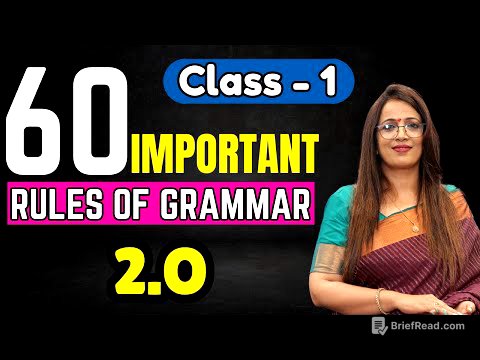 60 Important Rules Of Grammar 2.O | Class - 1 | English Grammar Full Course | By Rani Ma'am