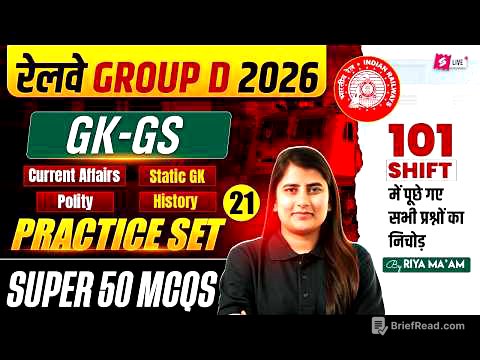 RRB Group D GK-GS Practice Set Questions | Group D Static GK Class 2026 | Group D Class By RIYA MAAM