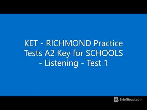Test 9 - Richmond Practice Tests A2 Key for School 2020 - Test 1