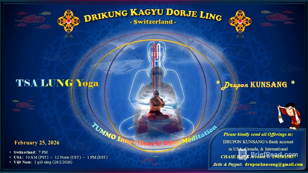 TSA LUNG Yoga:  TUMMO Inner Heat and Bliss Meditation - by Drupon Kunsang (25_Feb_2026)