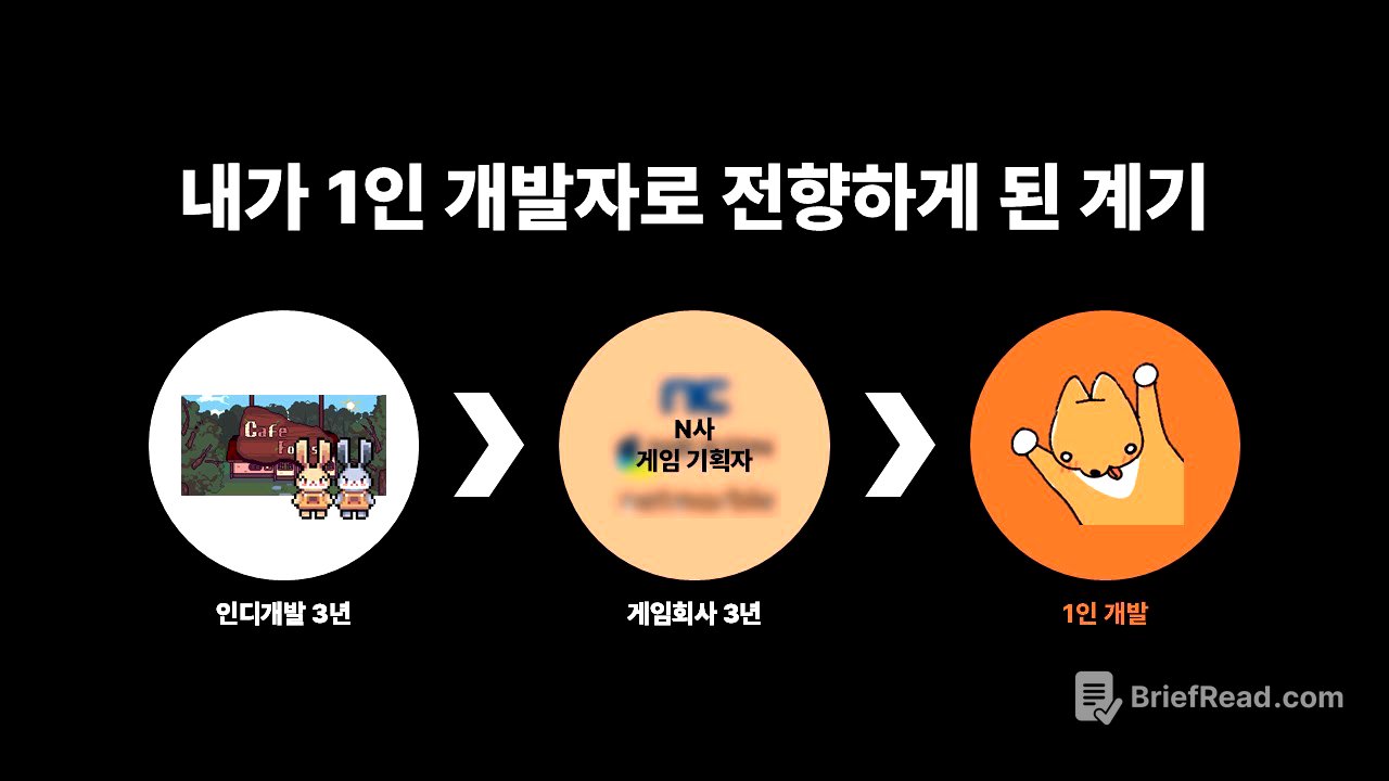 인디개발 3년, 게임회사 3년을 거쳐 1인 개발을 시작합니다.