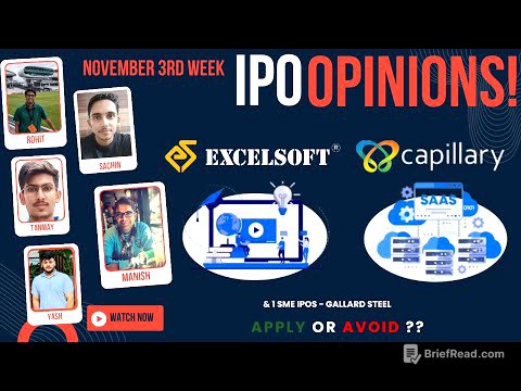 Capillary, Excelsoft, Gallard Steel : Nov 3rd week IPOs - Apply/Avoid? Primary Market Chatter