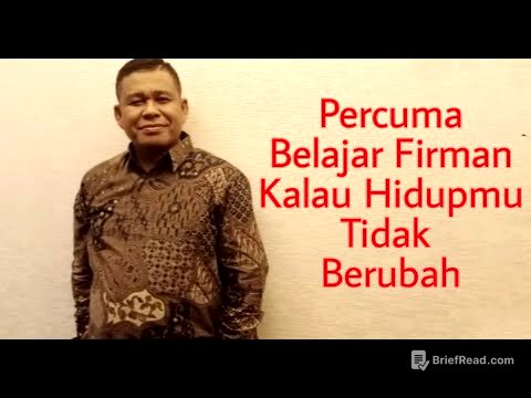 PLONGA PLONGO ....PERCUMA BELAJAR FIRMAN KALAU HIDUPMU TIDAK BERUBAH - PETER GUNTUR