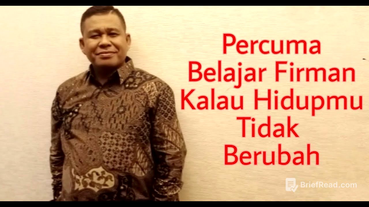PLONGA PLONGO ....PERCUMA BELAJAR FIRMAN KALAU HIDUPMU TIDAK BERUBAH - PETER GUNTUR