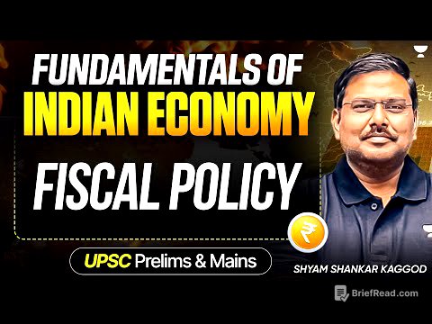 Fiscal  Policy | Fundamentals of Indian Economy for UPSC 2026/27 | Shyam Kaggod