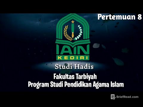 Studi Hadis-PAI-Pertemuan 8 | oleh Dr Wahidul Anam