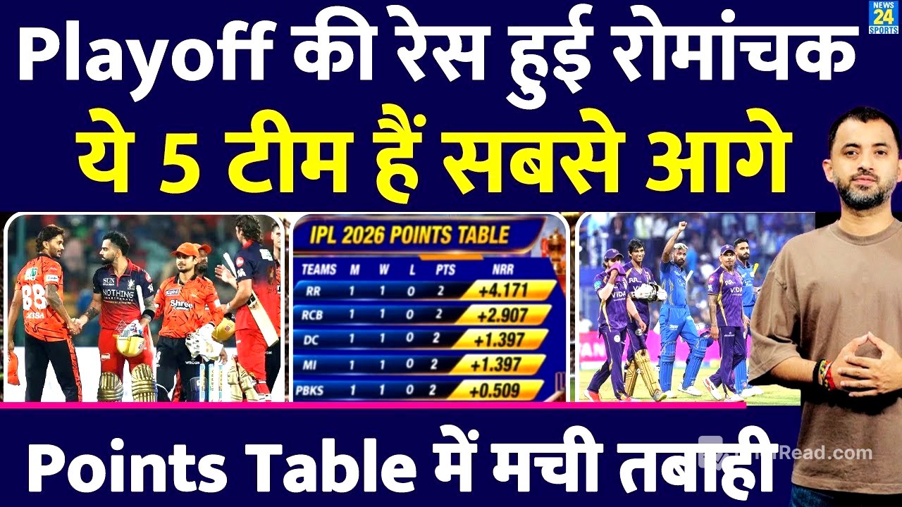 IPL 2026 Points Table : Playoff Race हुई रोमांचक, 5 टीम सबसे आगे | RCB | MI | RR | CSK | LSG | DC