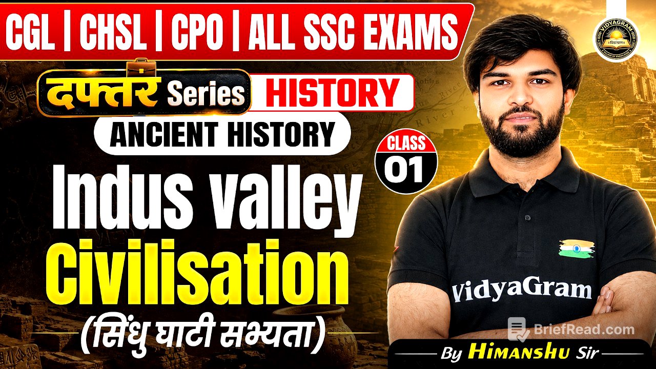 🔴 History Indus Valley Civilisation / सिंधु घाटी सभ्यता | for All SSC Exams | Class 1 | Himanshu Sir