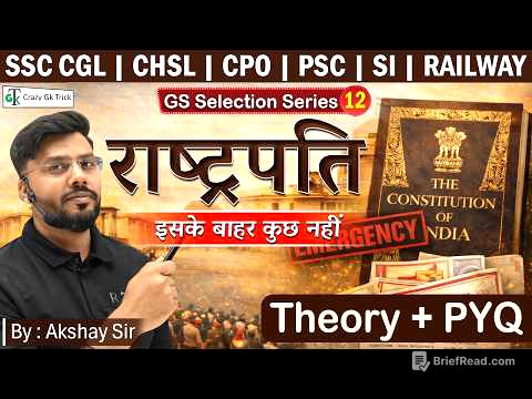 Indian Polity - President of India | GS Selection Series | L12 | Crazy GkTrick | By Akshay Sir