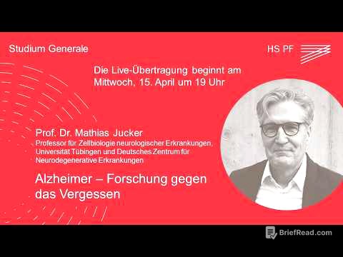 Studium Generale HSPF – Prof. Dr. Mathias Jucker: „Alzheimer – Forschung gegen das Vergessen“