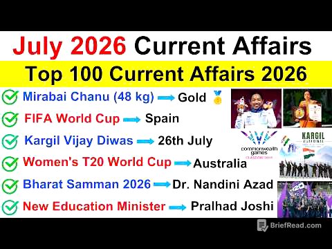 July 2026 Current Affairs 🔥| Top most important MCQs 💯| Monthly Current Affairs 2026 😮