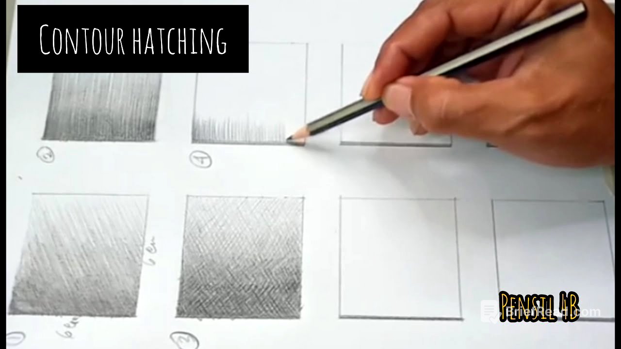 Tutorial 8 Teknik Arsir menggunakan pensil (Teknik 4 : Contour Hatching)