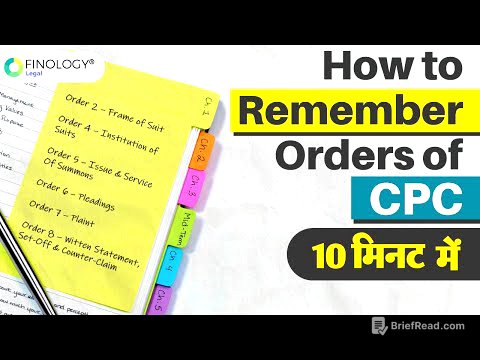 Tricks to Remember Orders of CPC | Learn CPC easily & quickly | Orders of Civil Procedure Code
