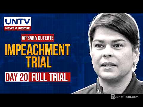 FULL TRIAL: Impeachment Trial of Vice President Sara Duterte, Day 20 – September 01, 2026
