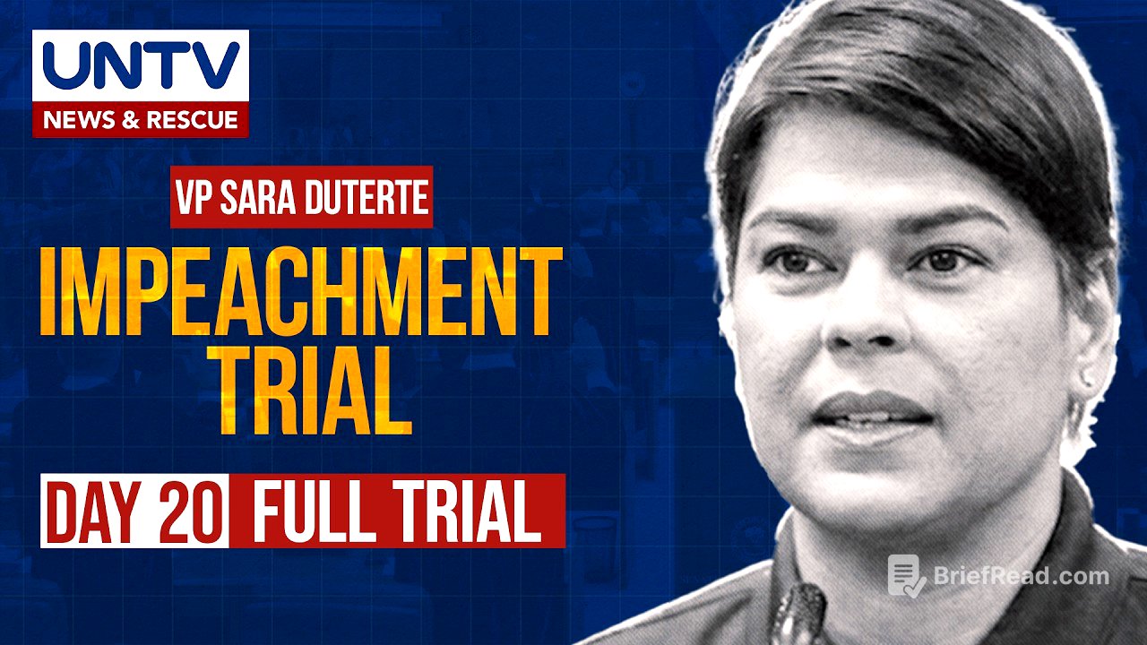 FULL TRIAL: Impeachment Trial of Vice President Sara Duterte, Day 20 – September 01, 2026