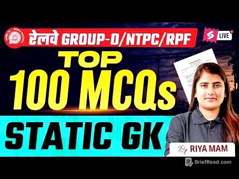 RRB NTPC 2026 | Static GK One Shot For Railway Exam 2026 | Complete Static Gk by Riya Mam