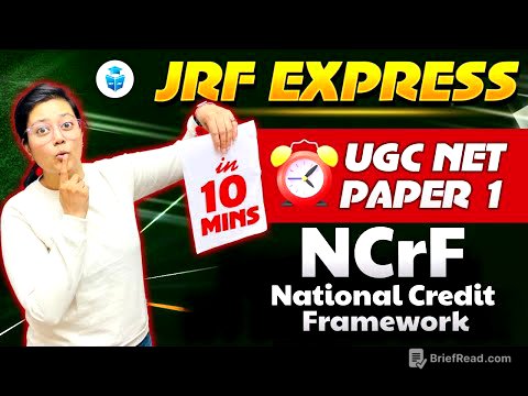 UGC NET Paper 1 National Credit Framework by Aditi Mam | Paper 1 in 10 Mins