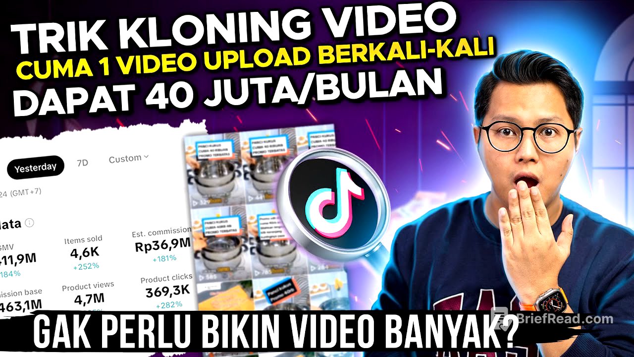 TRIK CLONING VIDEO, MODAL 1 VIDEO TANPA BIKIN VIDEO LAGI HASILKAN 30 JUTA/BULAN, KOK BISA?