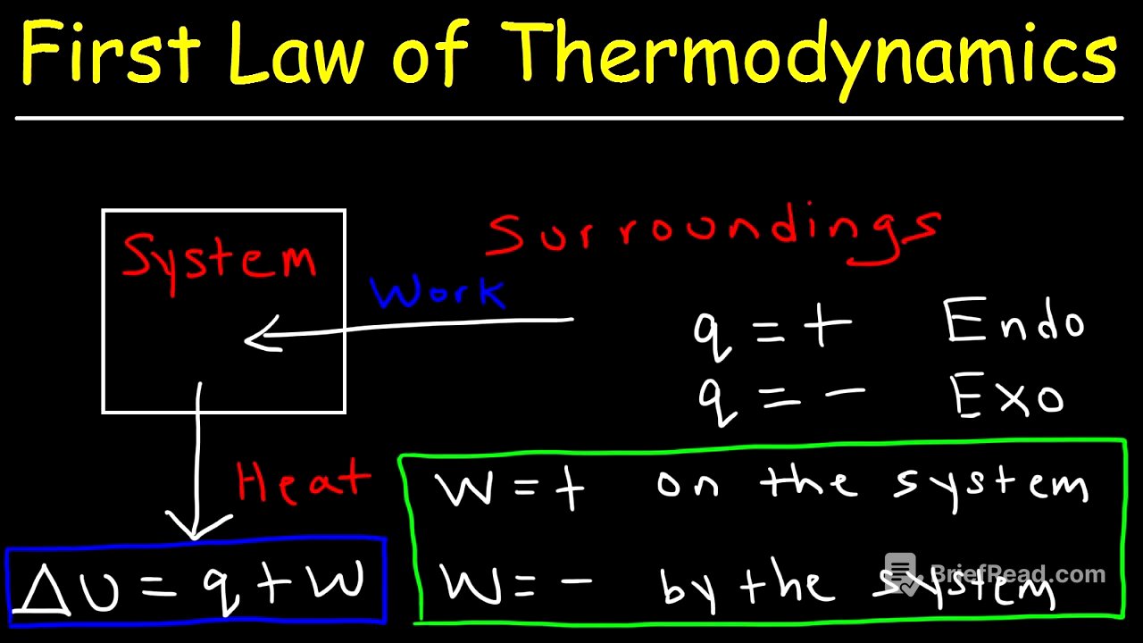 First Law of Thermodynamics, Basic Introduction - Internal Energy, Heat and Work - Chemistry