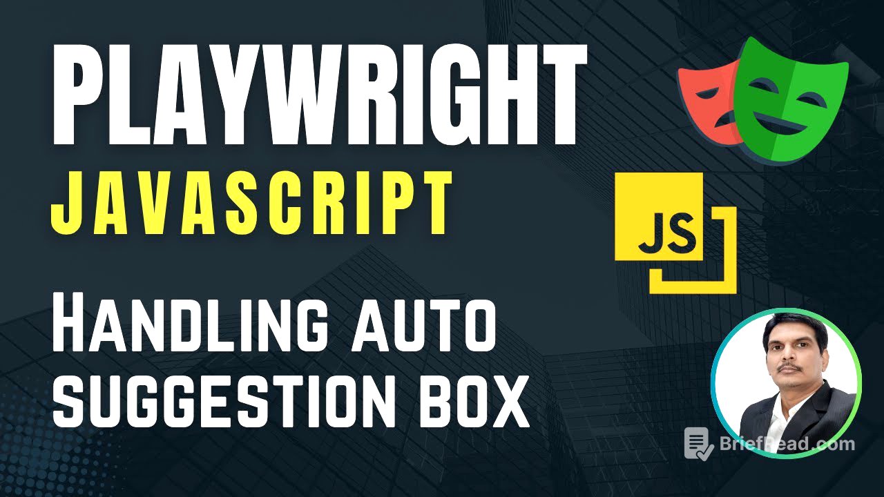 Playwright with Javascript | How to handle Auto Suggest/Auto Complete DropDown | Part 14