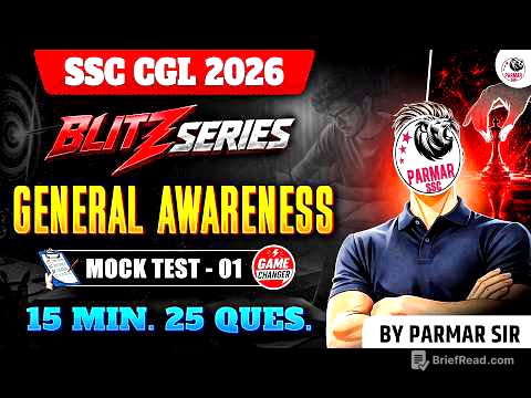 SSC CGL 2026 | BLITZ SERIES | GK MOCK TEST - 1 | GENERAL AWARENESS | BY PARMAR SIR