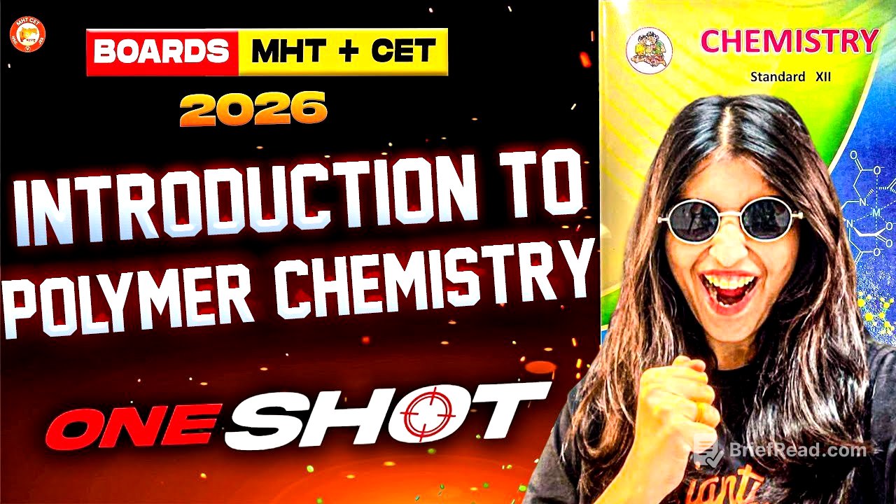 Introduction to Polymer Chemistry Class 12 Chemistry One Shot | Board + MHT-CET 2026 | By Siona Mam