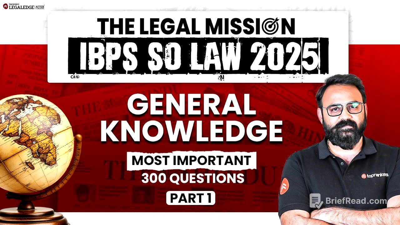 IBPS SO Law 2025: General Knowledge Most Important 300 MCQs for IBPS SO Law Officer Exam