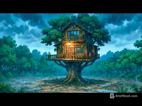 Family in a treehouse during a storm in the forest⛈ Ghibli style