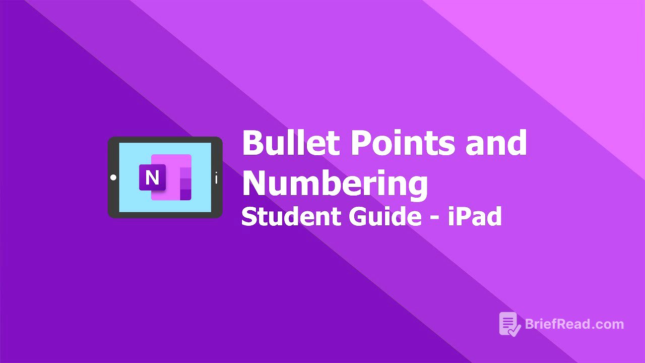 Class Notebook for Students - Bullet Points and Numbering on Apple iPad