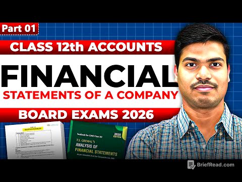 Financial Statements of a Company | Part 1 in Easiest way. Volume 3 Class 12 Accounts Board Exam 26