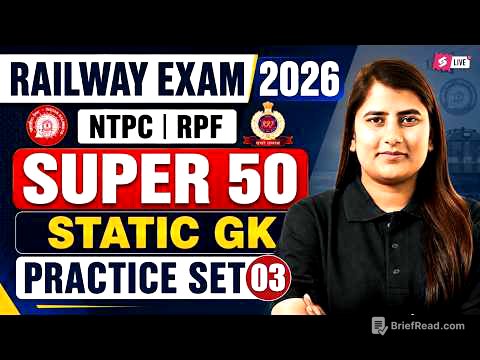 RRB NTPC 2026 | RRB NTPC 12th Level Static GK Practice Set, RRB Group D & RPF Static GK by Riya mam