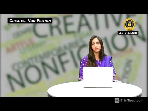 Creative Non Fiction Lecture 19th