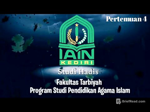 Studi Hadis - PAI - Pertemuan 4 oleh Dr. Wahidul Anam