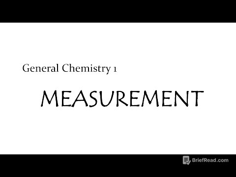 GENERAL CHEMISTRY 1: MEASUREMENT