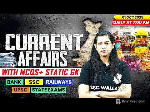 Current Affairs Today | 01 October Current Affairs 2025 | Daily Current Affairs | By Krati Mam