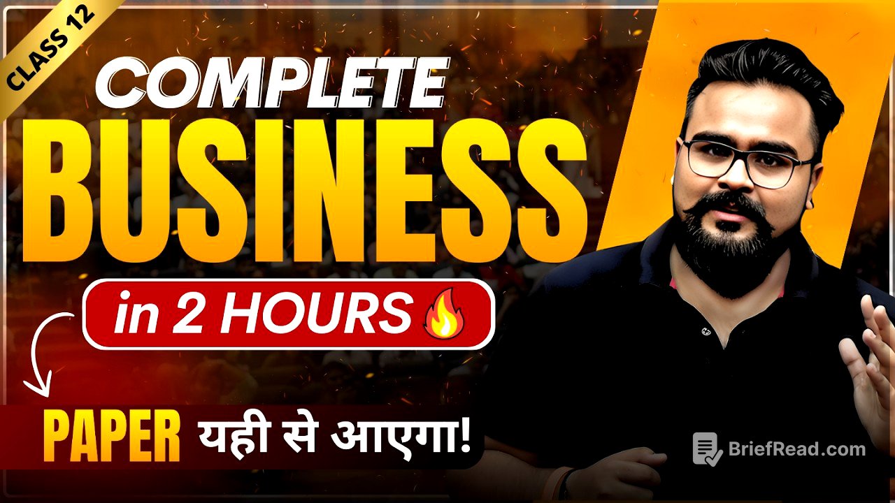 🤯 2 Ghante Mein Puri Business Studies ONE SHOT | Class 12 Board Exam 2026
