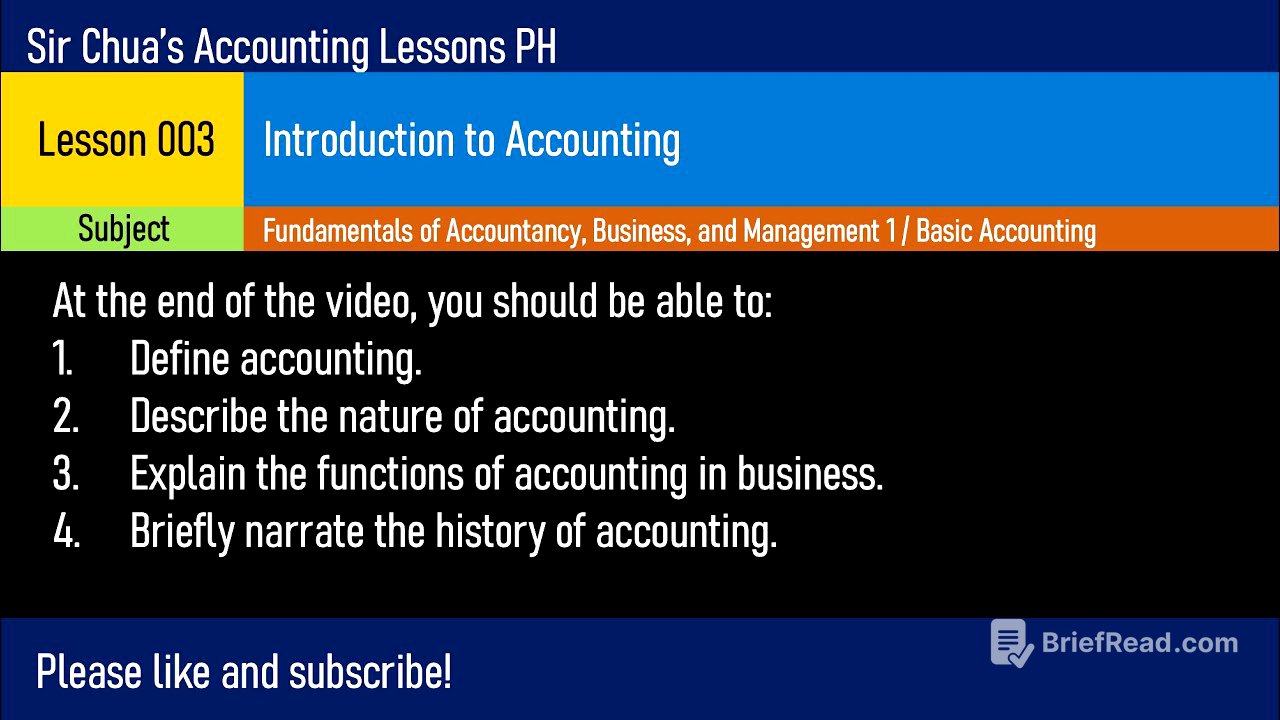 Lesson 003 - Introduction to Accounting