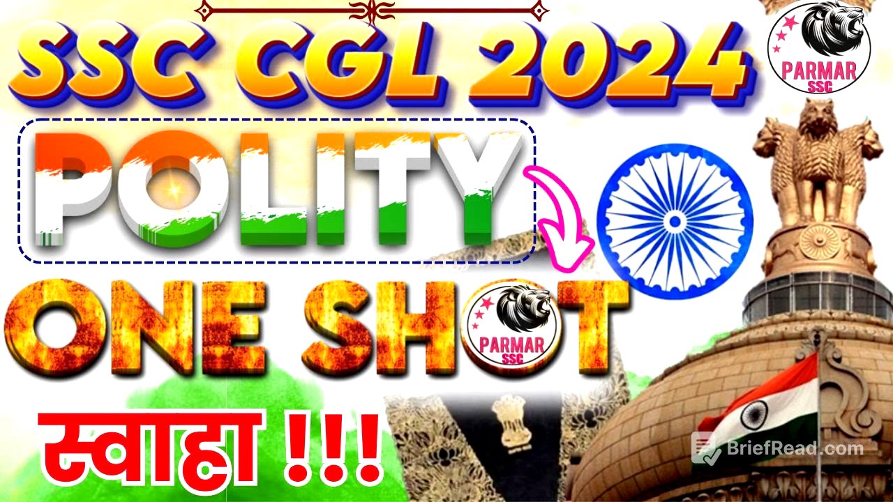 POLITY ONE SHOT LECTURE FOR SSC CGL 2024 | GK/GS FOR SSC EXAMS 2024 | PARMAR SSC
