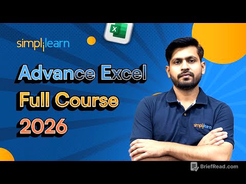 Advance Excel Full Course 2026 [FREE] | Advance Excel Tutorial | Advance Excel Course | Simplilearn