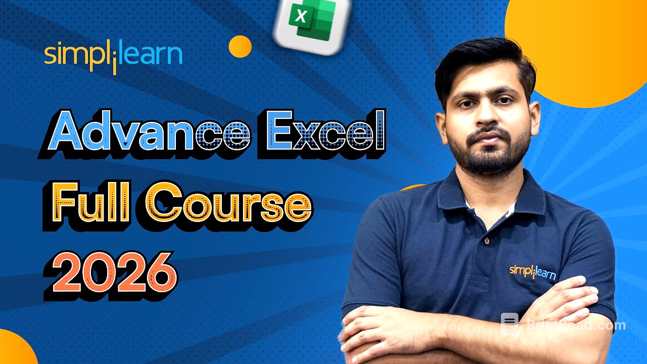 Advance Excel Full Course 2026 [FREE] | Advance Excel Tutorial | Advance Excel Course | Simplilearn
