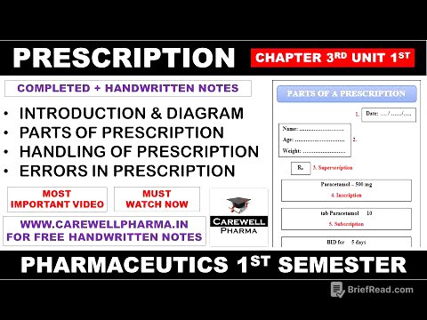 Prescription in Pharmacy | Parts | Diagram | Handling | Errors | Ch 3 U 1 | pharmaceutics 1 b pharma