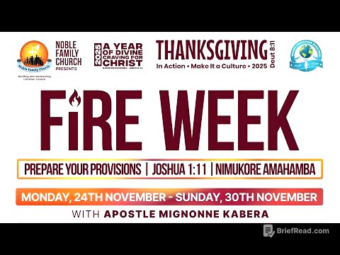Fire Week - Prepare Your Provision  (Joshua 1:11) With Apostle Mignonne Kabera