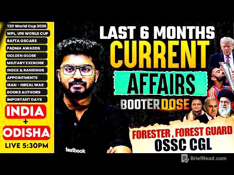 Last 6 Months Current Affairs 2026 | Odisha Current Affairs For OSSC CGL, Forester, Forest Guard