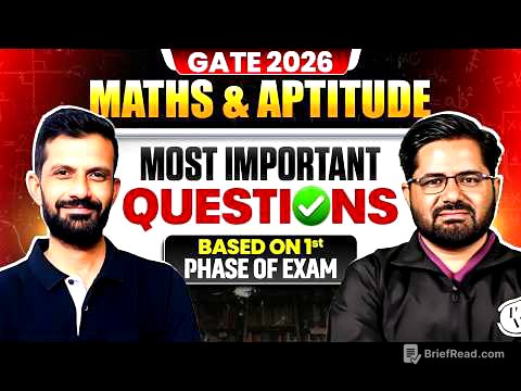 GATE 2026 Engineering Maths & Aptitude | Most Important Questions Based On 1st Phase Of Exam