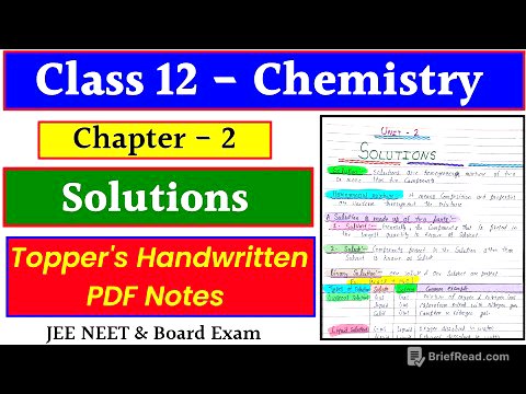 Chapter 2 SOLUTIONS // Class 12 Chemistry Handwritten PDF Notes // JEE NEET & Board Exam // #notes