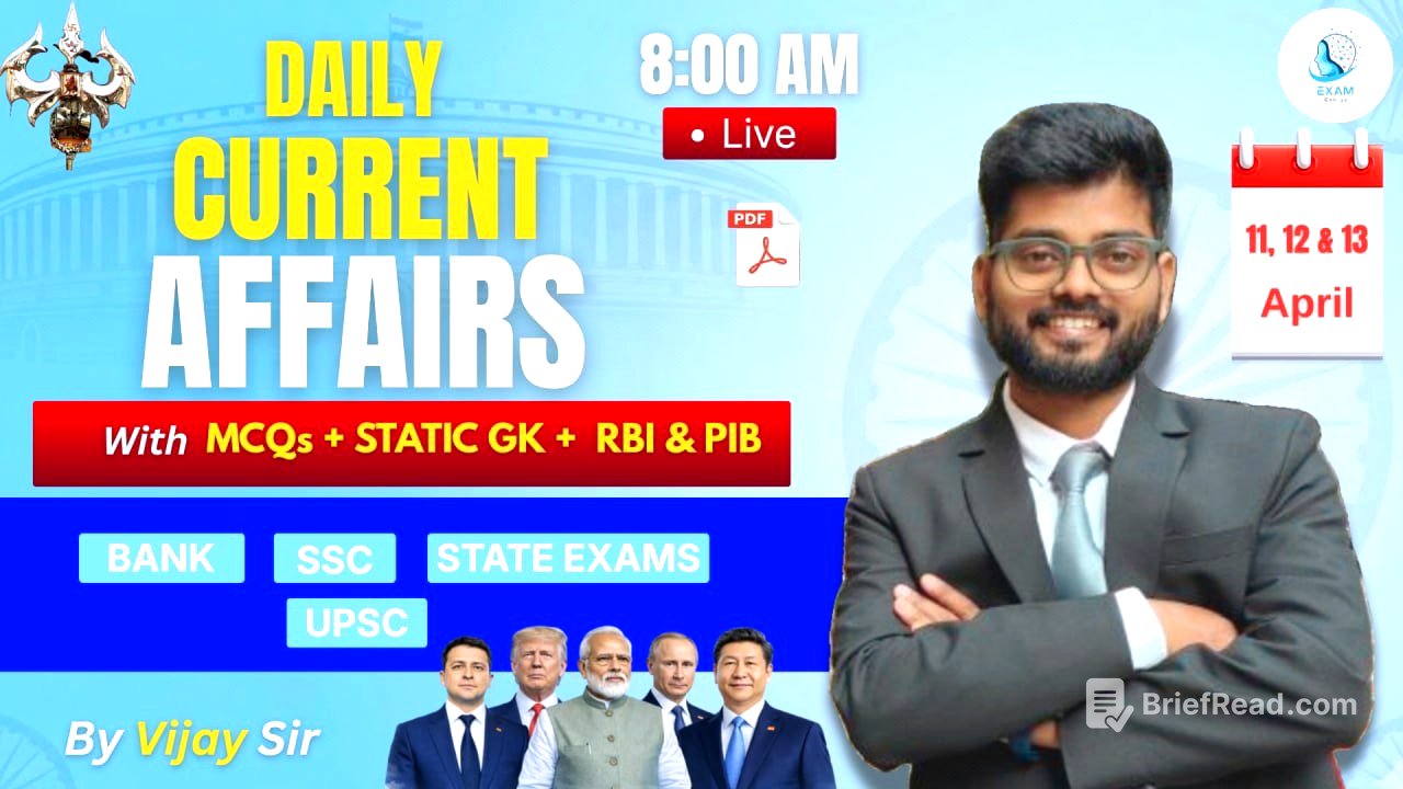 11, 12 & 13 April Current Affairs 2026 | Daily Current Affairs  | RBI ASSISTANT MAINS EXAM